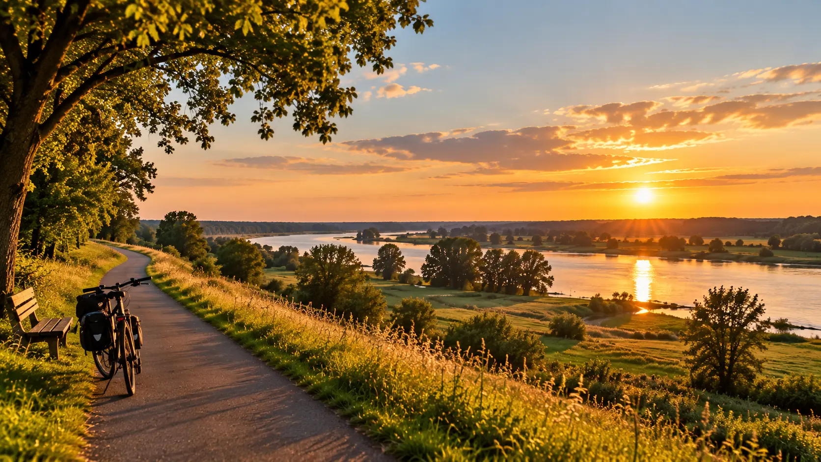 Radfahrer auf dem Elberadweg